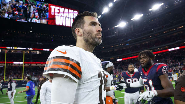 Flacco after the Browns' 45-14 loss to the Texans in an AFC wild-card game on Jan. 13, 2024.