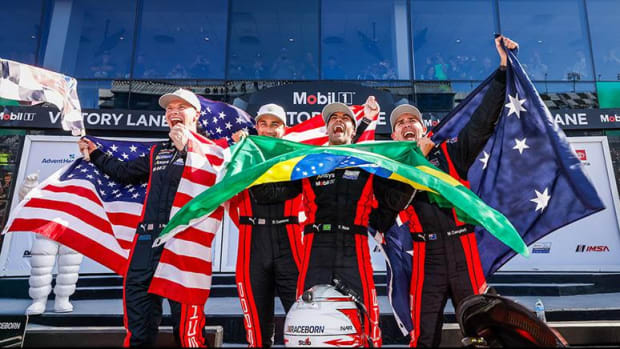 Team Penske celebrates its win in the Rolex 24 Hours of Daytona. Photo courtesy IMSA.
