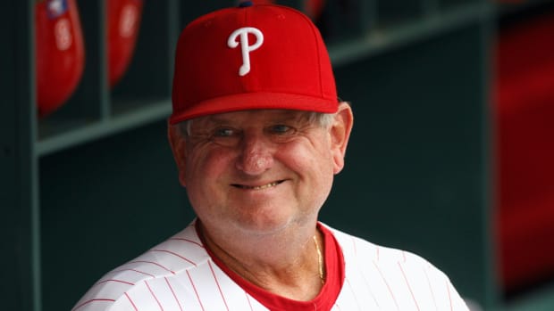 Jun 29, 2007; Philadelphia, PA, USA; Philadelphia Phillies bench coach Jimy Williams in the dugout prior to playing the New York Mets at Citizens Bank Park in Philadelphia, PA. The Mets defeated the Phillies 6-5 in the first game of a doubleheader.