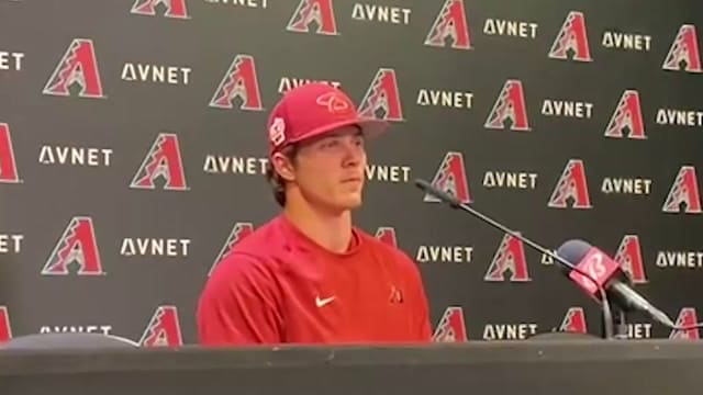 Diamondbacks right-hander Drey Jameson talks to the Arizona media about making the Opening Day roster