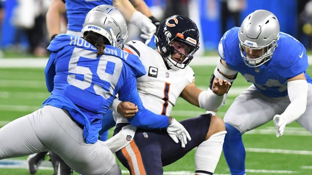 Detroit Lions James Houston tackles Chicago Bears Justin Fields
