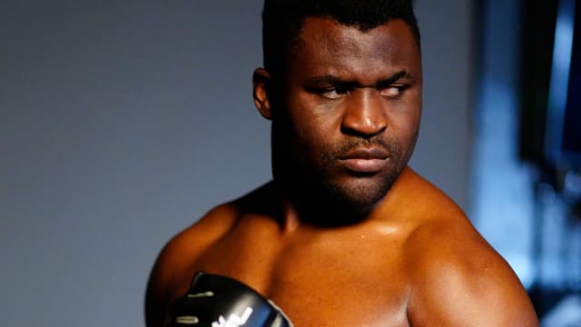 Francis Ngannou poses for an action shot in his first piece of work for the PFL.