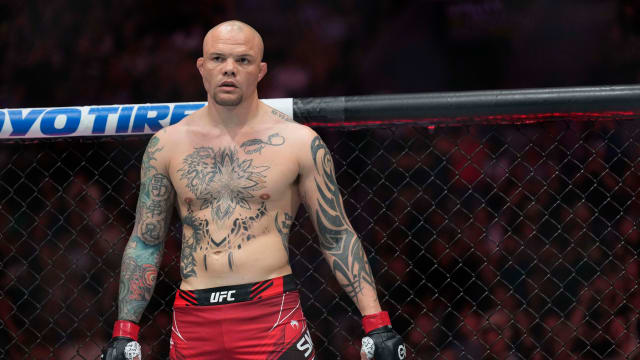 Anthony Smith steps inside the Octagon for his UFC Charlotte bout with Johnny Walker inside the Spectrum Center in North Carolina.