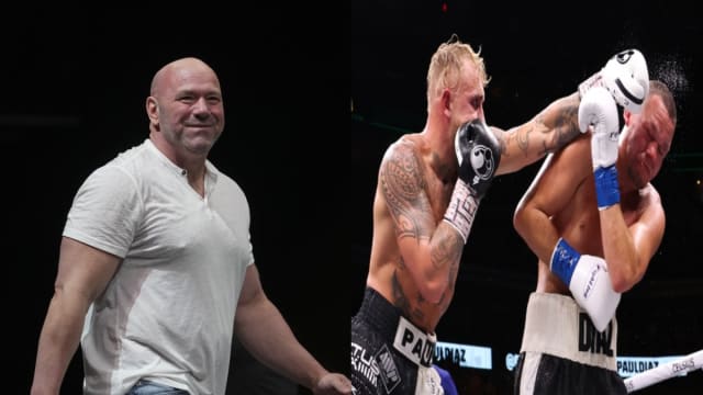 UFC President Dana White and the boxing match between Jake Paul and Nate Diaz.