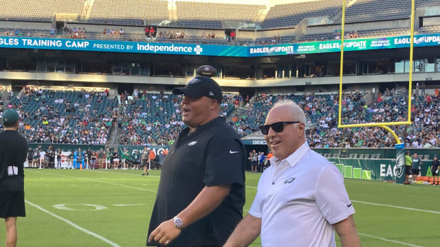 Jeffry Lurie at Sunday night's open practice at the Linc