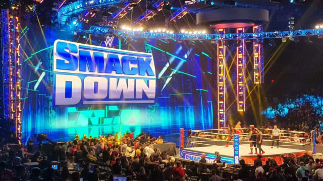 A crowd shot of the WWE SmackDown stage.