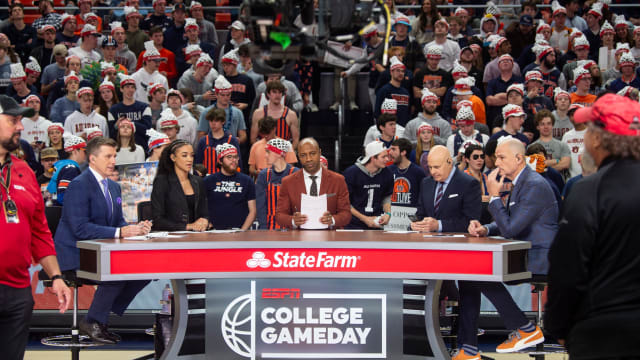 The ESPN College Gameday broadcast before Auburn Tigers take on Kentucky Wildcats at Neville Arena in Auburn, Ala., on Saturday, Feb. 17, 2024.  