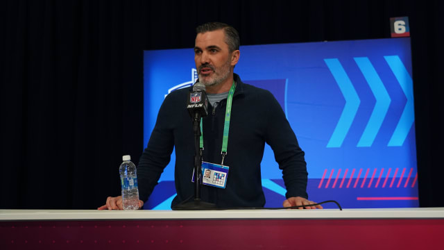 Kevin Stefanski speaks to the media at the 2024 NFL Combine