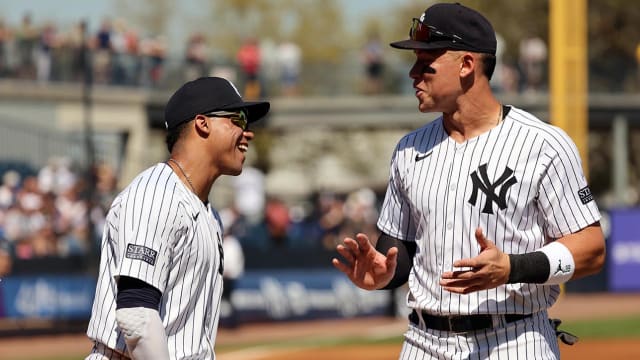 New York Yankees outfielders Juan Soto and Aaron Judge