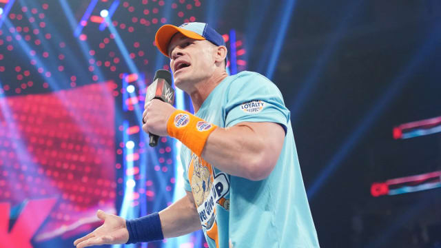 John Cena speaks to the WWE Universe during an episode of Monday Night Raw.