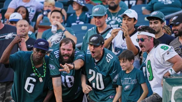Eagles fans make some noise during a game