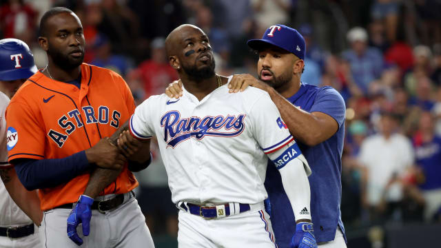 Houston Astros' Bryan Abreu Suspended for Hitting Texas Rangers' Adolis  Garcia in ALCS Game 6 - Sports Illustrated Texas Rangers News, Analysis and  More