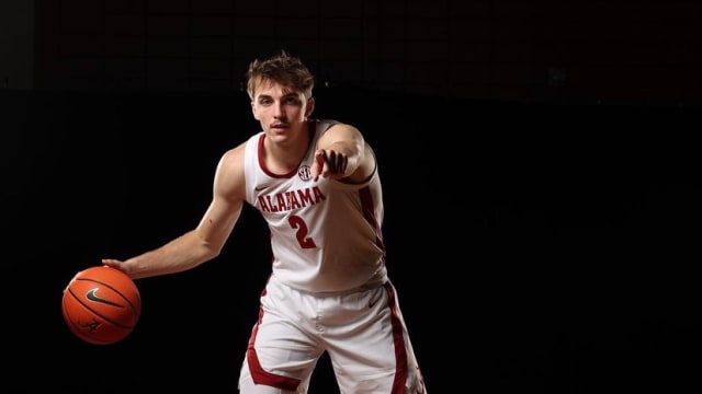 Grant Nelson in his Alabama uniform for official photos.