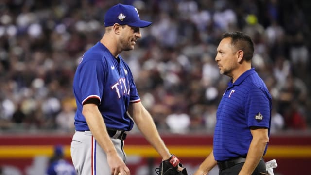 Max Scherzer was dealing with back spasms, forcing the Texas Rangers' Game 3 starter leaver after three scoreless innings Monday night. 