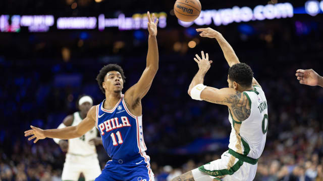 Jaden Springer receives a ton of support from teammates after 76ers' loss against the Celtics.