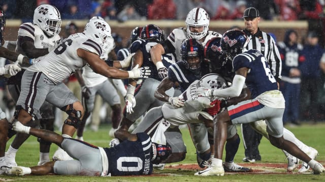 Ole Miss plays Mississippi State at the 2022 Egg Bowl at Ole Miss Vaught-Hemingway Stadium in Oxford, Miss., Thursday, November 24, 2022. Mississippi State beat Ole Miss with a final score of 24-22. Ejs 3929