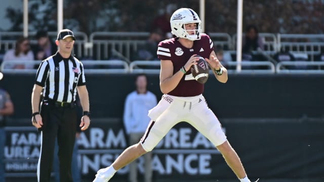 Mississippi State Bulldogs quarterback Will Rogers (2) looks to pass against the Southern Miss Golden Eagles during the second half at Davis Wade Stadium at Scott Field.