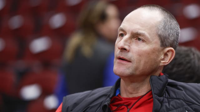 Chicago Bulls executive Vice President of basketball operations Arturas Karnisovas looks on before a basketball game between the Chicago Bulls and Orlando Magic at United Center.