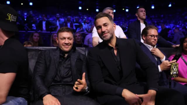 Former two-division UFC champion Conor McGregor and Matchroom Boxing chairman Eddie Hearn.