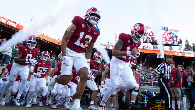 Nov 25, 2023; Stanford, California, USA; Stanford Cardinal players take the field to play the Notre Dame Fighting Irish at Stanford Stadium. Mandatory Credit: D. Ross Cameron-USA TODAY Sports
