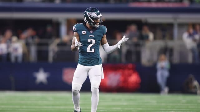 Philadelphia Eagles Darius Slay after being called for pass interference vs. the Dallas Cowboys