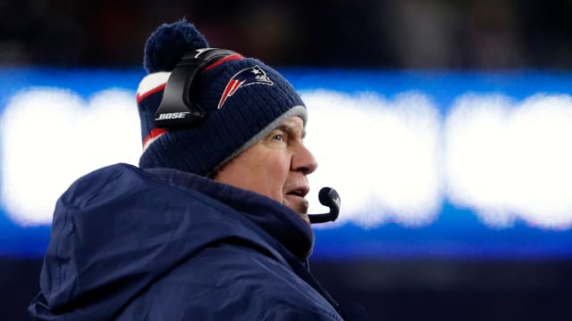 Dec 8, 2019; Foxborough, MA, USA; New England Patriots head coach Bill Belichick during the first quarter against the Kansas City Chiefs at Gillette Stadium. Mandatory Credit: Winslow Townson-USA TODAY Sports  