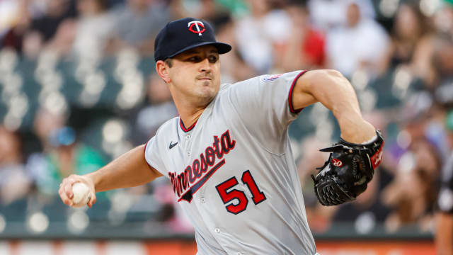 Former Minnesota Twins starting pitcher Tyler Mahle delivers a pitch during a game in 2022 at Guaranteed Rate Field.