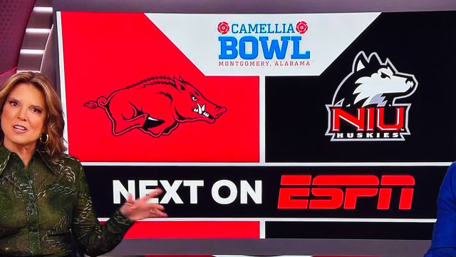 ESPN graphic of Camellia Bowl with wrong team