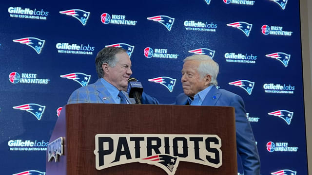 Bill Belichick, Robert Kraft Share the Gillette Stadium Podium for the last time after mutually agreeing to “part ways.”