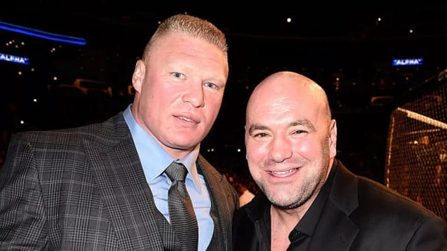 Former UFC and WWE champion Brock Lesnar with UFC CEO Dana White.