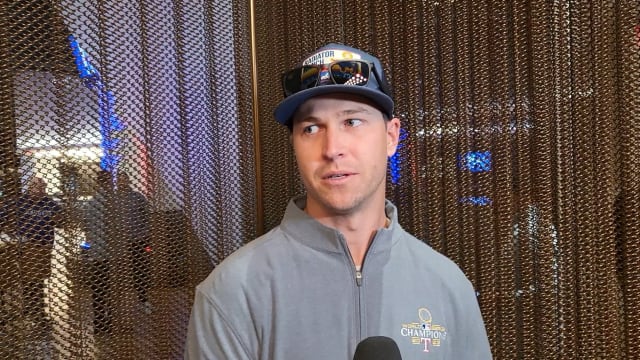 Texas Rangers right-hander Jacob deGrom said he's progressing well from June Tommy John surgery. He expects to return to the club by the end of July.