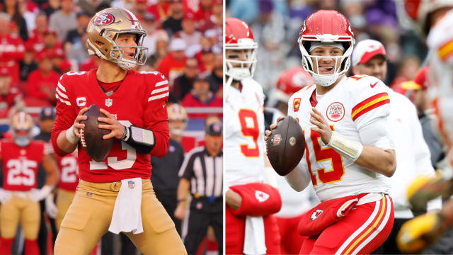 SPORTS ILLUSTRATED * Super Bowl Strip Tease: The NFL and Las Vegas Are Together at Last * Mahomes-purdy-super-bowl