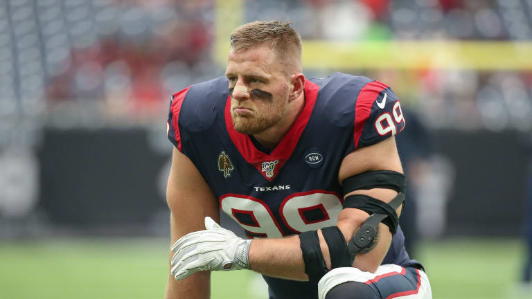 Texans J.J. Watt Confirms Pectoral Tear, Tweets He's 'Gutted' to Not Finish Remainder of Season