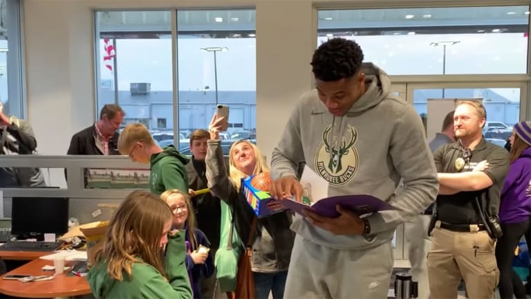 Watch: Young Fan Cries After Giannis Antetokounmpo Says He Loves Her Artwork