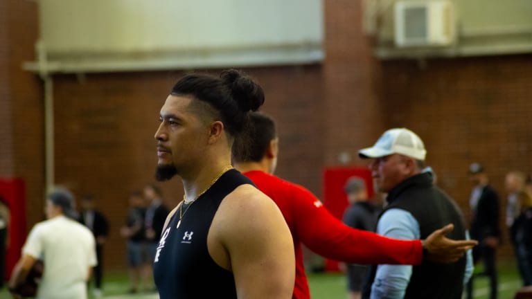 Scenes from Utah Pro Day: Mika Tafua Highlights