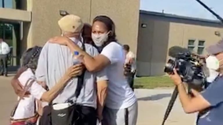 Watch: Lynx's Maya Moore reacts as man she helped free from prison is released