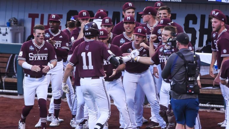 Mississippi State records comeback victory, tops Virginia 6-5 in College World Series