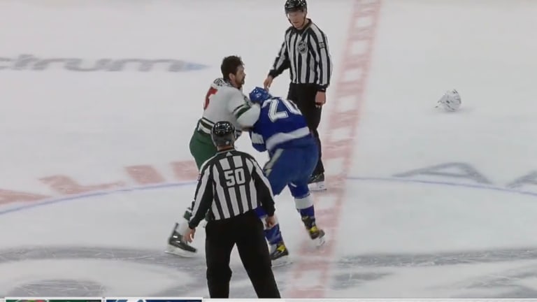 Watch: Wild's Jacob Middleton, Lightning's Nick Paul trade punches in Tampa