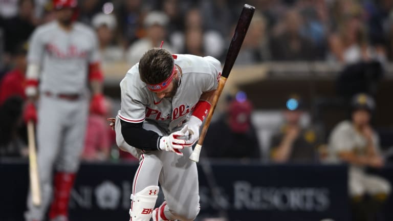 Phillies Top Padres, But Lose Harper in the Process