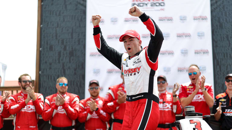Cheers, mate: Team Penske's Scott McLaughlin dominates en route to IndyCar win at Mid-Ohio