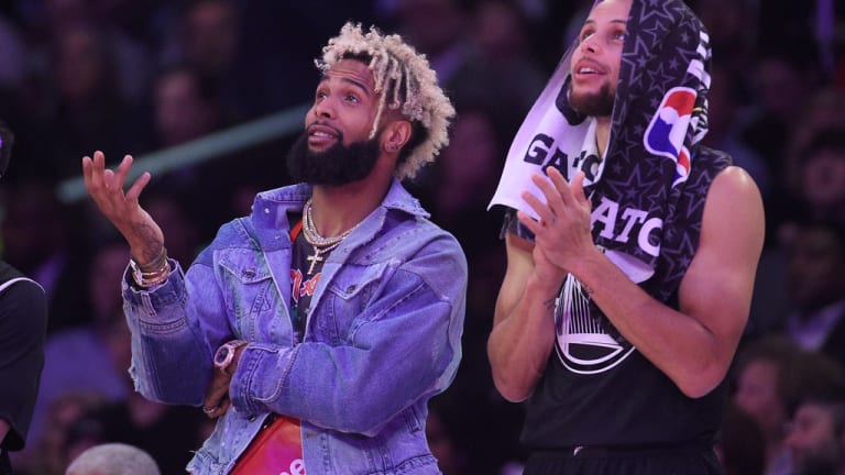 Odell Beckham Jr. Reacts to Steph Curry's Championship Flex