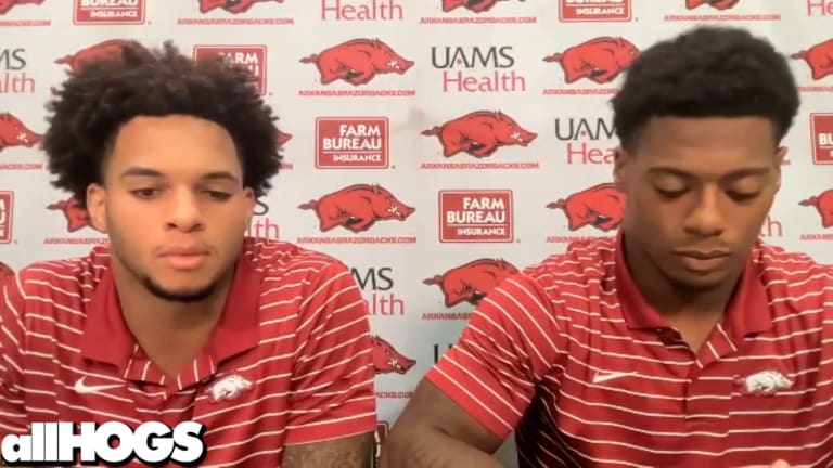 WATCH: Hogs Defensive Players After Practice Tuesday