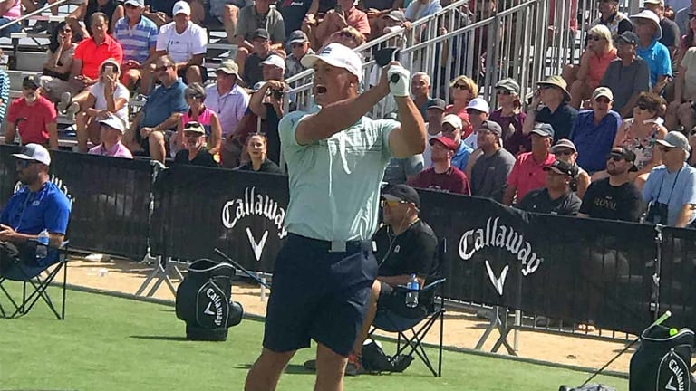 Bryson DeChambeau Blasts 412-Yard Drive to Easily Advance to Day 2 of World Long Drive Competition