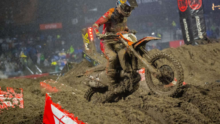 Supercross riders ready for another "mudder" of a race Saturday night in San Diego