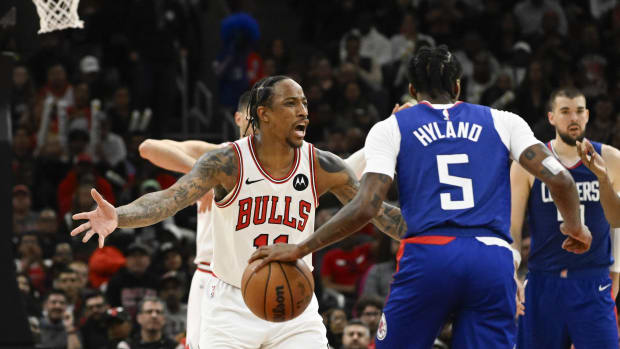 March 14, 2024; Chicago Bulls forward DeMar DeRozan against the Los Angeles Clippers at the United Center