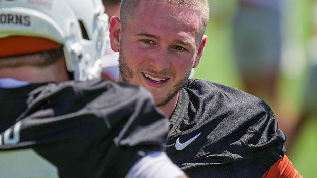 Texas Longhorn quarterback Quinn Ewers (3) looks on as he prepares to run drills during their second day of preseason practice at the Denius Fields on Thursday, Aug. 3, 2023.3