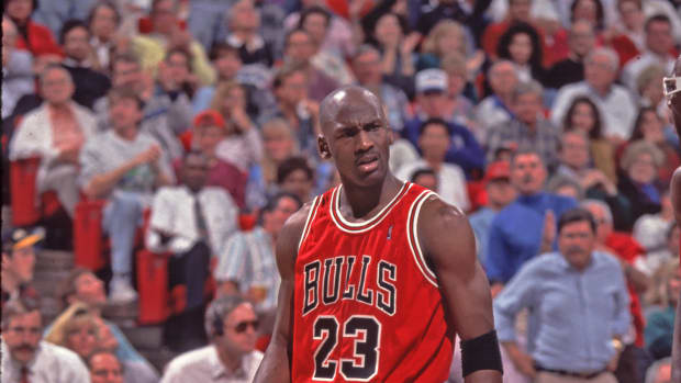 Chicago Bulls guard (23) Michael Jordan in action against the Orlando Magic at the Orlando Arena.