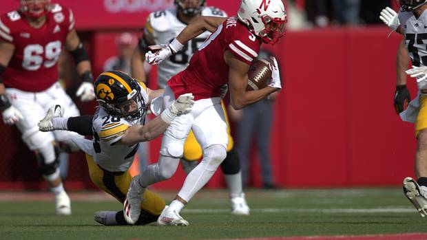 Samori Toure receiver 2021 Nebraska vs Iowa 2022 NFL draft