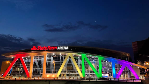 View of State Farm Arena.
