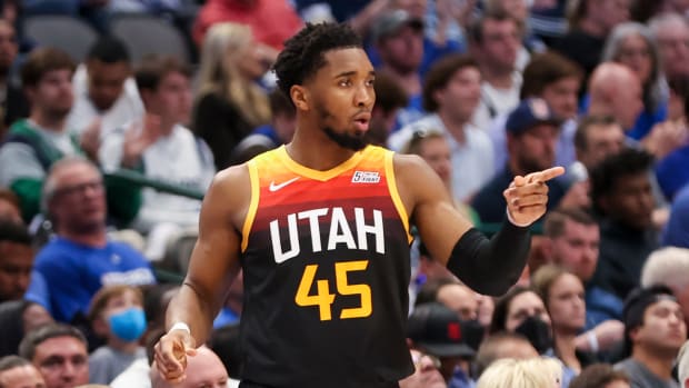 Utah Jazz guard Donovan Mitchell (45) during the 2022 NBA playoffs.